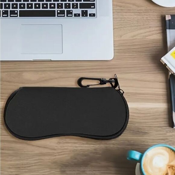 Sunglasses case portable neoprene zipper case  safety eyeglasses box with clip - Picture 9 of 13